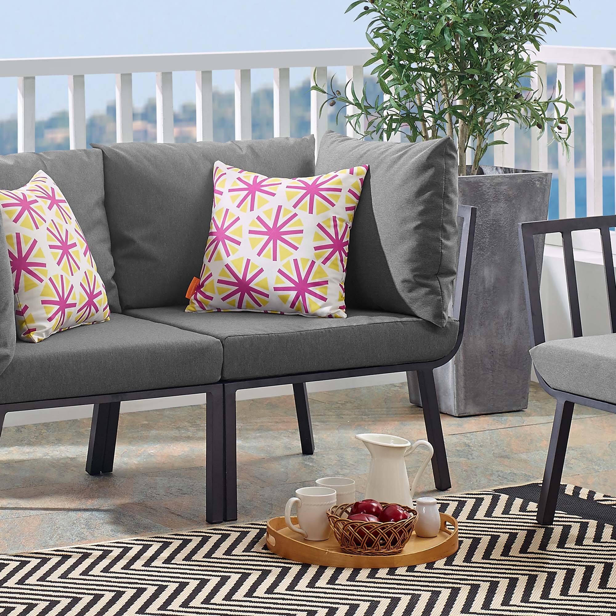 Left. Modway - Riverside Outdoor Patio Aluminum Corner Chair by Modway - Gray Charcoal.