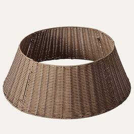 Sweet - 27 in Christmas Tree Collar for 6-8.5ft Trees, Wicker Tree Base Cover, Basket Ring for Artificial Trees - Brown