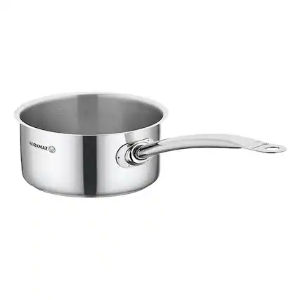 Front. Korkmaz - Korkmaz Gastro Proline 4.5 Liter Stainless Steel Saucepan in Silver - Silver.