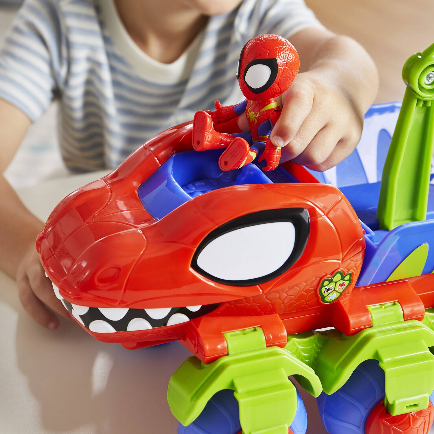 Alt View 3. Hasbro - Spidey and His Amazing Friends: Dino-Webs - Crawler Playset   - COLLECTIBLES - Multicolor.