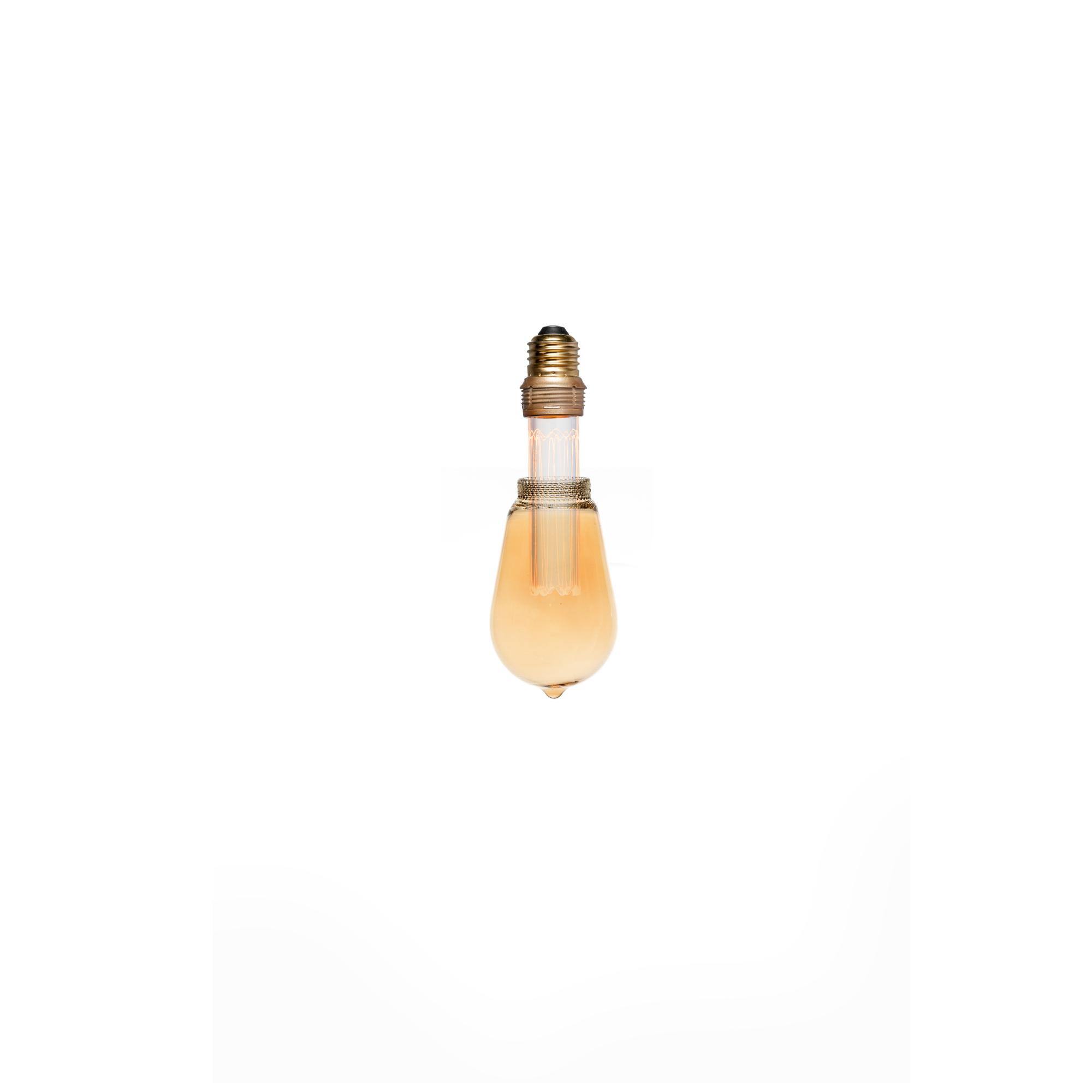 Alt View 8. Next Glow - ST64 Vintage LED Edison Bulbs 3.5W (20W Eq), E26 Base, Dimmable Warm Amber Light for Home, Kitchen, Décor - Grey.