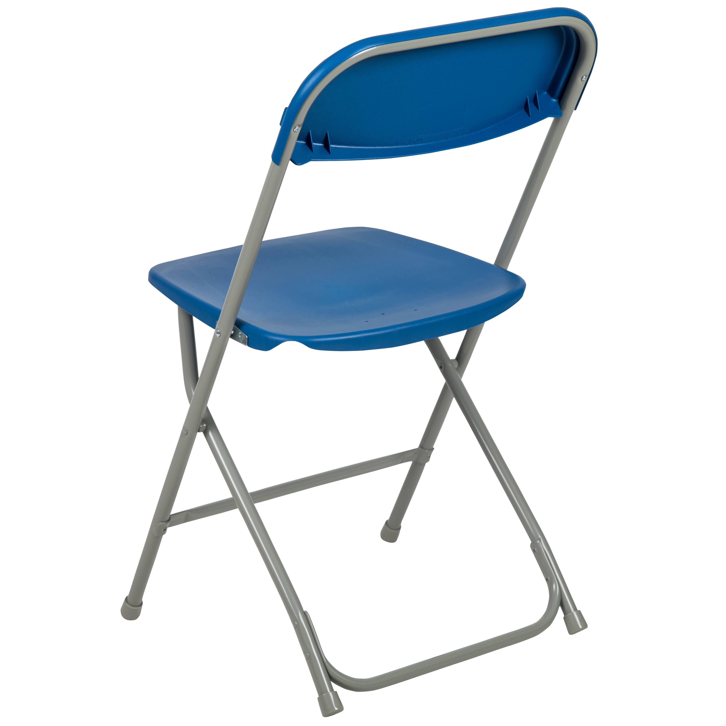 Alt View 8. Emma + Oliver - Plastic Folding Chair - 4 Pack 650LB Weight Capacity - Blue.
