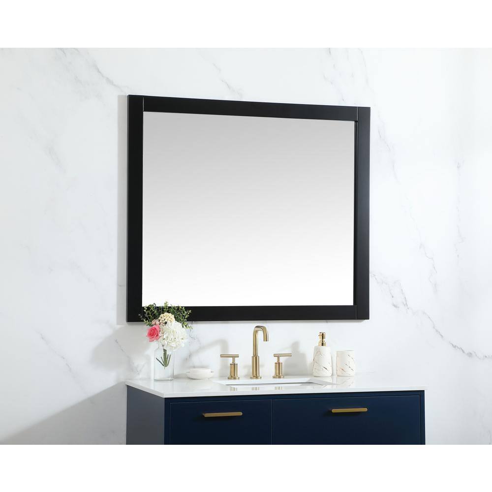 Alt View 4. Elegant Decor - Aqua vanity mirror 42x36 inch in black - Black.