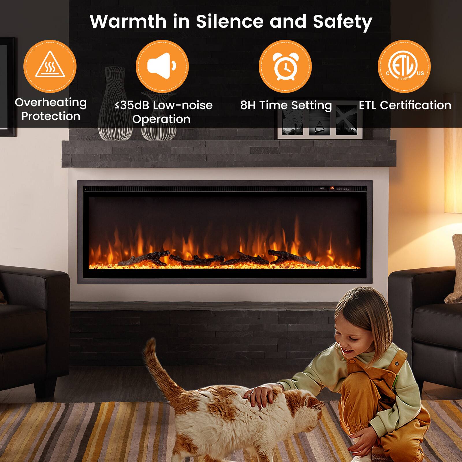 Warmth in Silence and Safety
Overheating Protection
<35dB Low-noise Operation
8H Time Setting
ETL Certification
