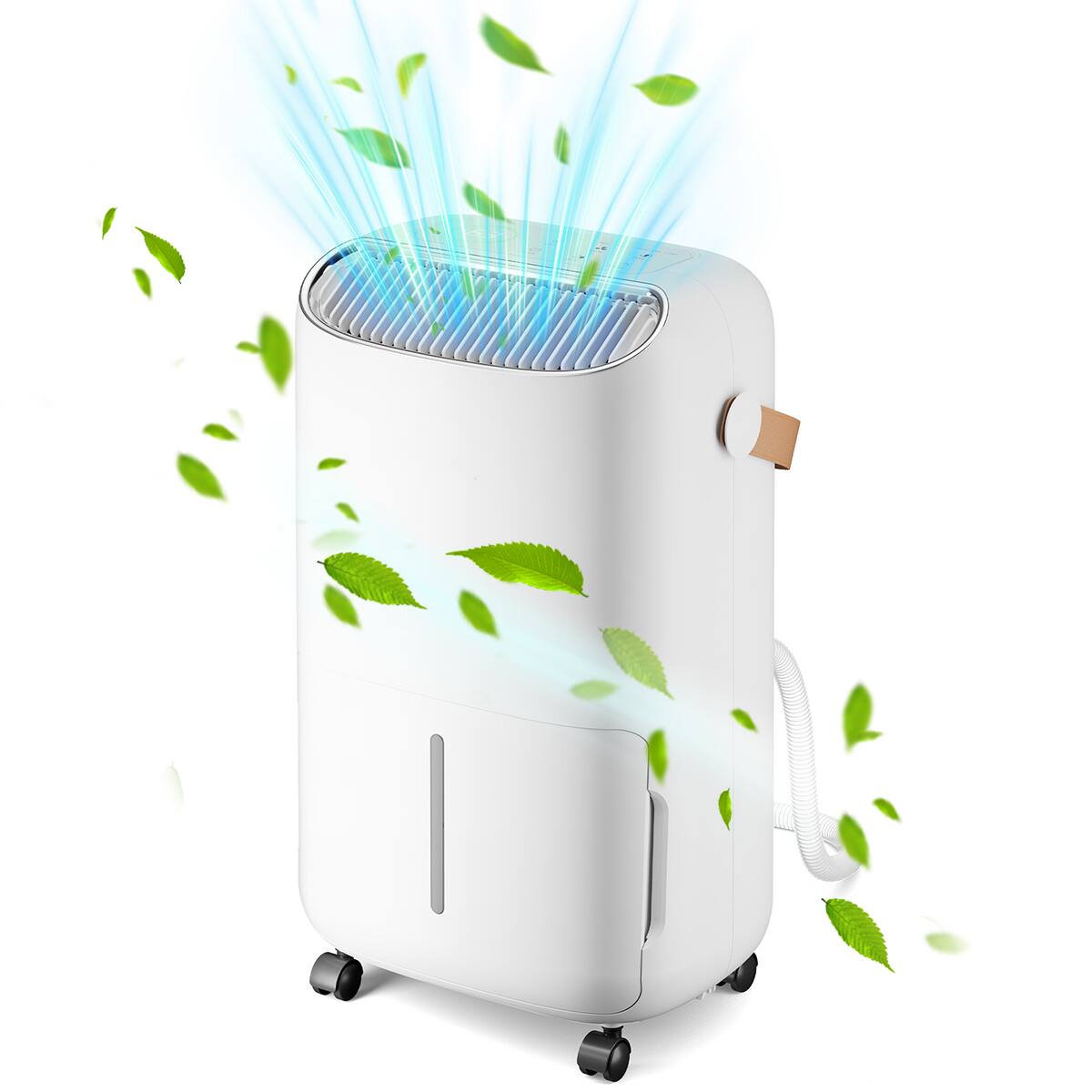 Left. BEARSOLIM - Dehumidifier for Basement,Home,Bathroom,Bedroom 45 pint/Day 4500 Sq ft Dehumidifiers with Drain Hose - White.