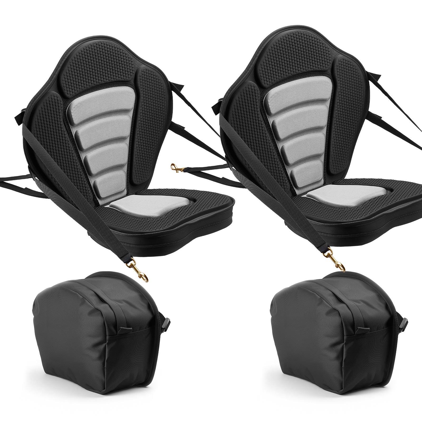 Alt View 5. VEVOR - Kayak Seat, 2 Pack 2" Thick, Universal Paddle Board Seat with Back Support, Sit-on-Top Soft Padded Cushion - Black & Gray.