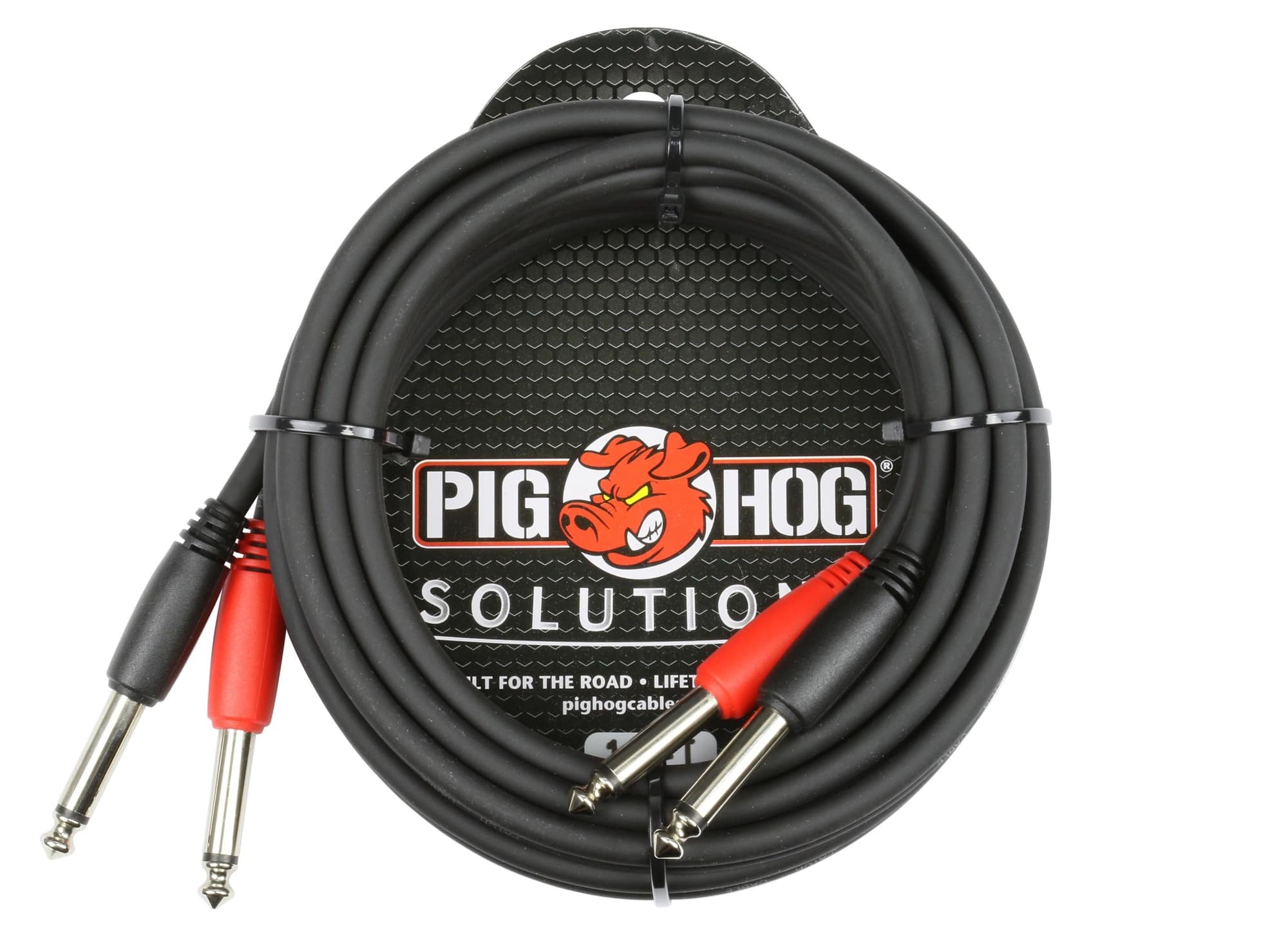 Pig Hog - Dual 1/4" Mono (Male) Cable, 10 ft - PD-21410 - Black