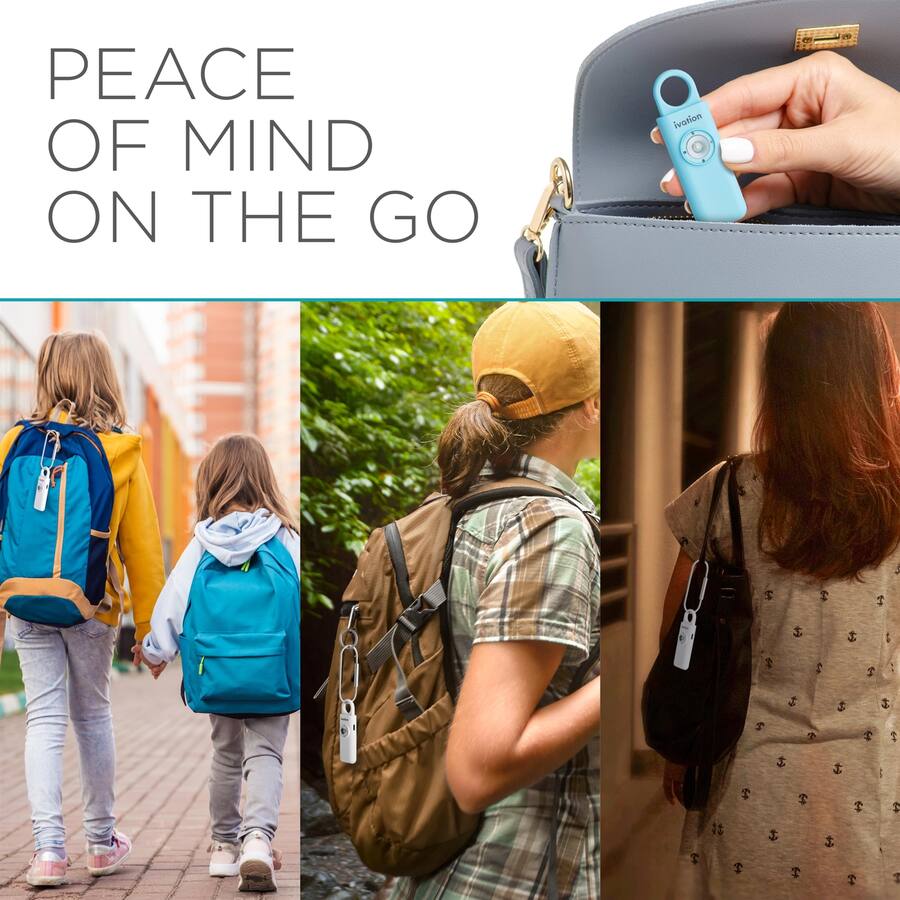 Ivation Personal SOS Keychain Alarm, 130 dB Rechargeable Personal Alarm ...