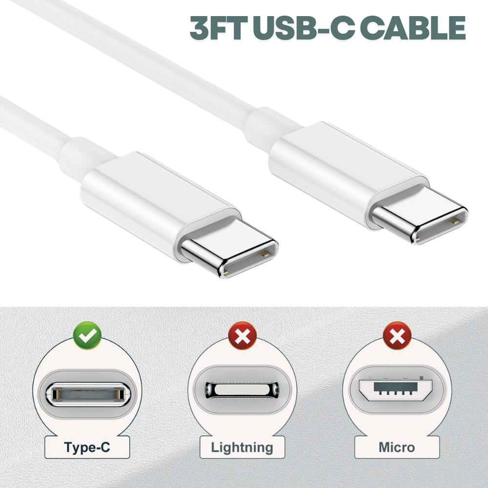 3FT USB-C CABLE

Type-C ✔️  
Lightning ❌  
Micro ❌