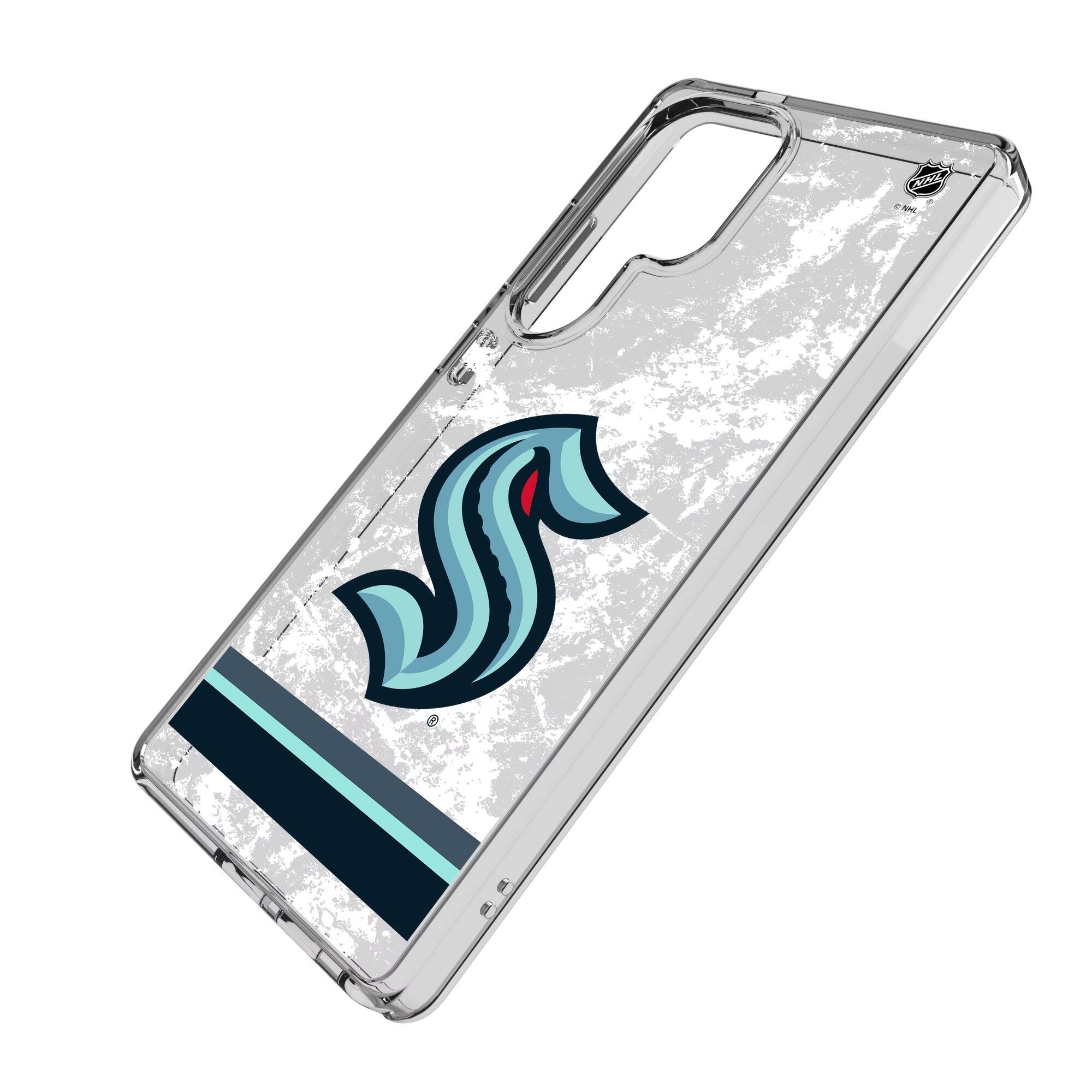 Alt View 1. Keyscaper - Seattle Kraken Galaxy Stripe Clear Ice Case - S25 - Multicolor.