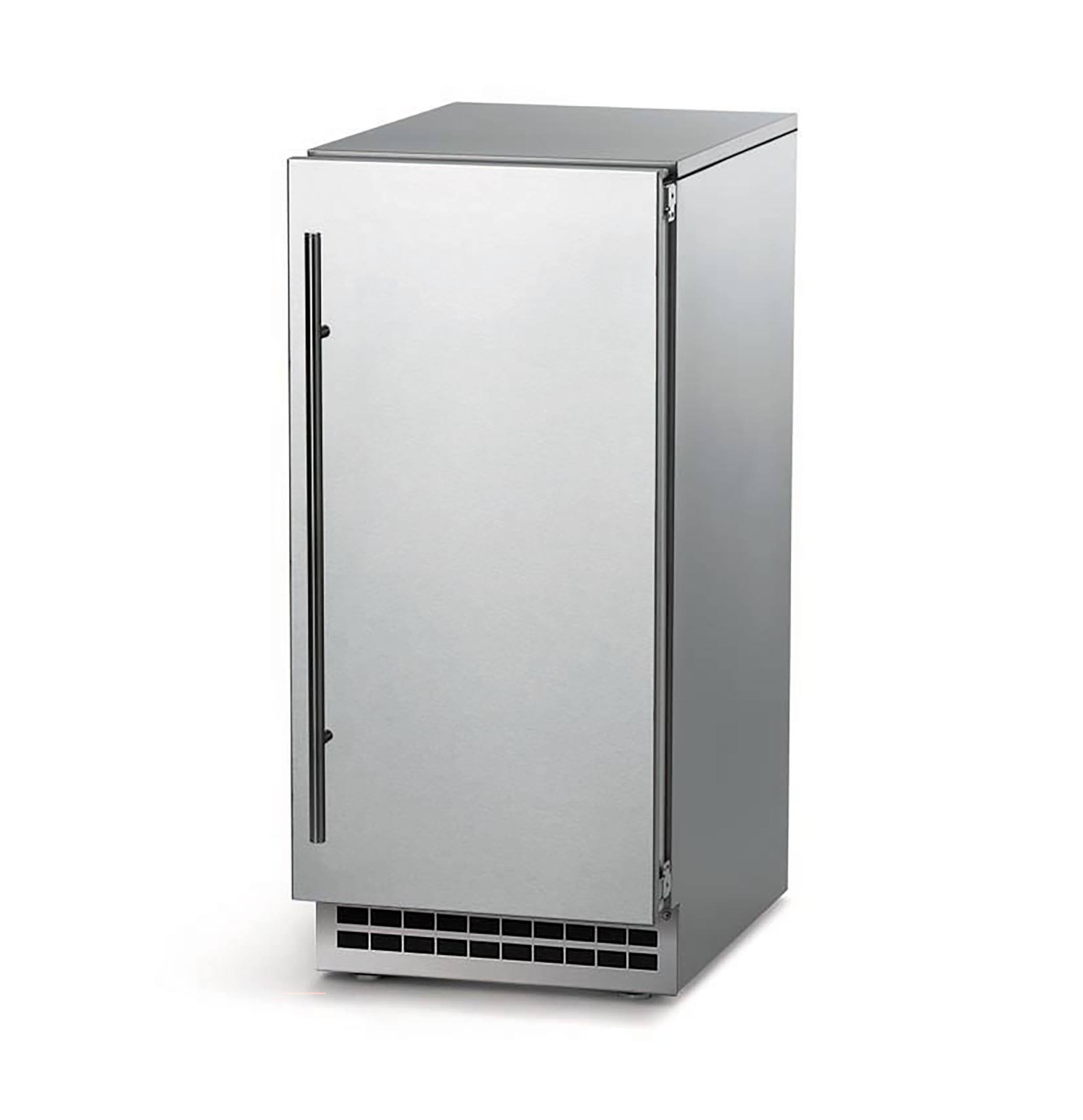 Angle. Scotsman - 65 lb Built-in Panel Ready Indoor and Outdoor Rated Gourmet Top Hat Clear Ice Machine with Pump - Panel Ready.