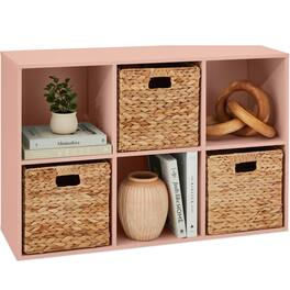 Best Choice Products - 6-Cube Bookshelf, 11in Display Storage System, Organizer w/ Removable Back Panels - Light Pink