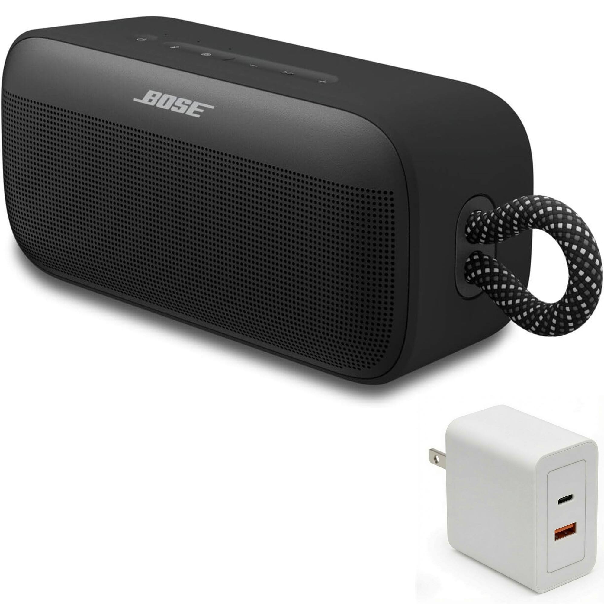 Front. Bose - Bose SoundLink Plus Portable Bluetooth Speaker Bundle with Fast Charger, Wireless (Black) - Black.
