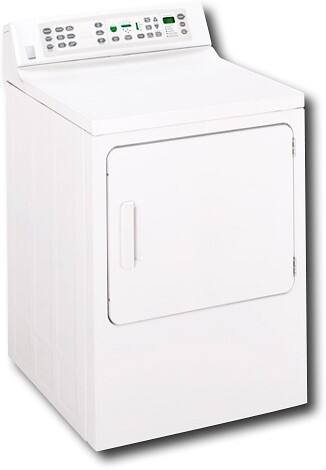 Angle Standard. GE - Profile 7.0 Cu. Ft. 5-Cycle King-Size Capacity Gas Dryer - White-on-White.