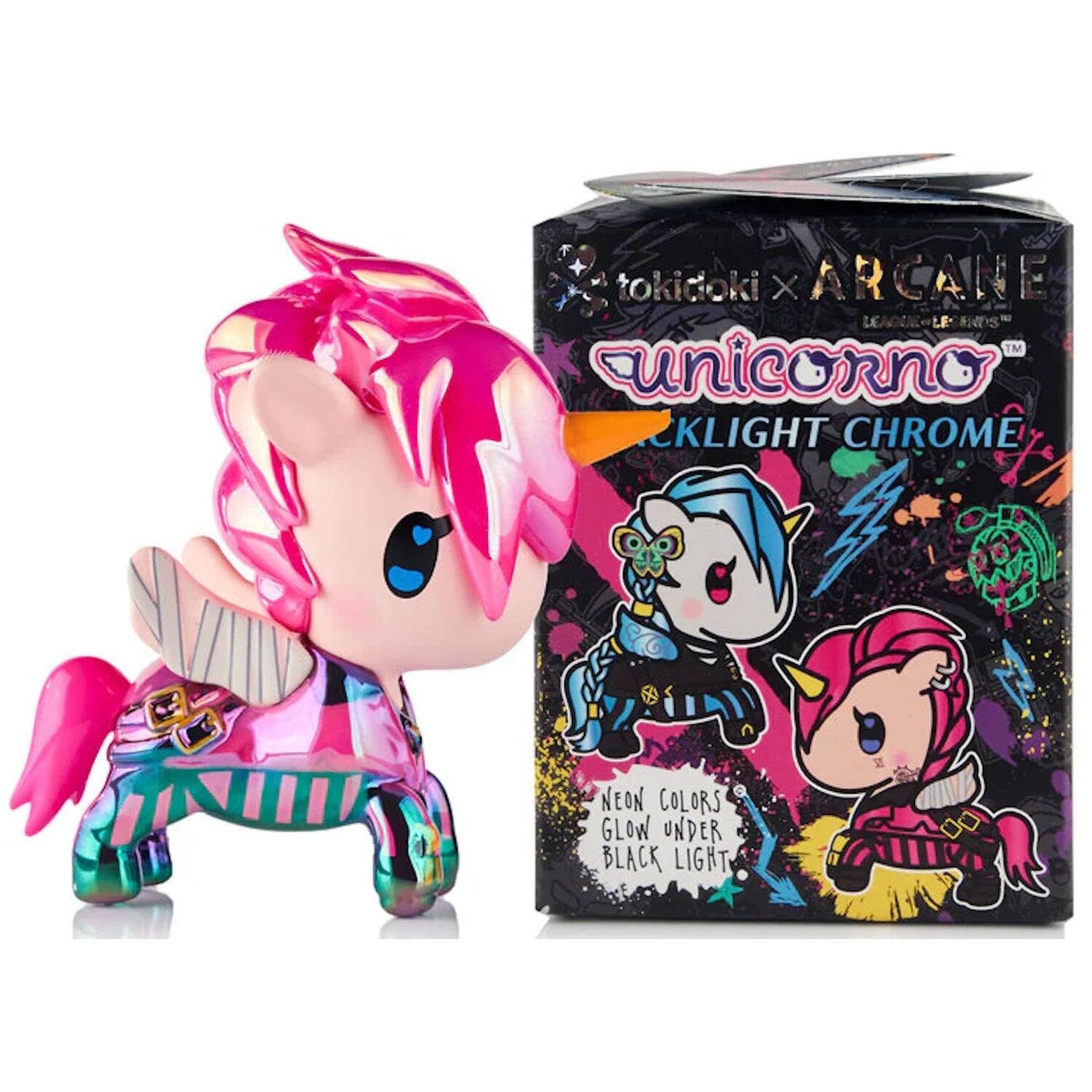 tokidoki x ARCANe  
unicorno™  
KLIGHT CHROME  
NEON COLORS GLOW UNDER BLACK LIGHT