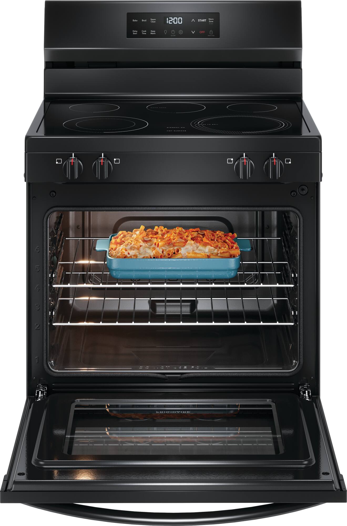Alt View 2. Frigidaire - Frigidaire 5.3 Cu. Ft. Freestanding Electric Range with EvenTemp - Black.