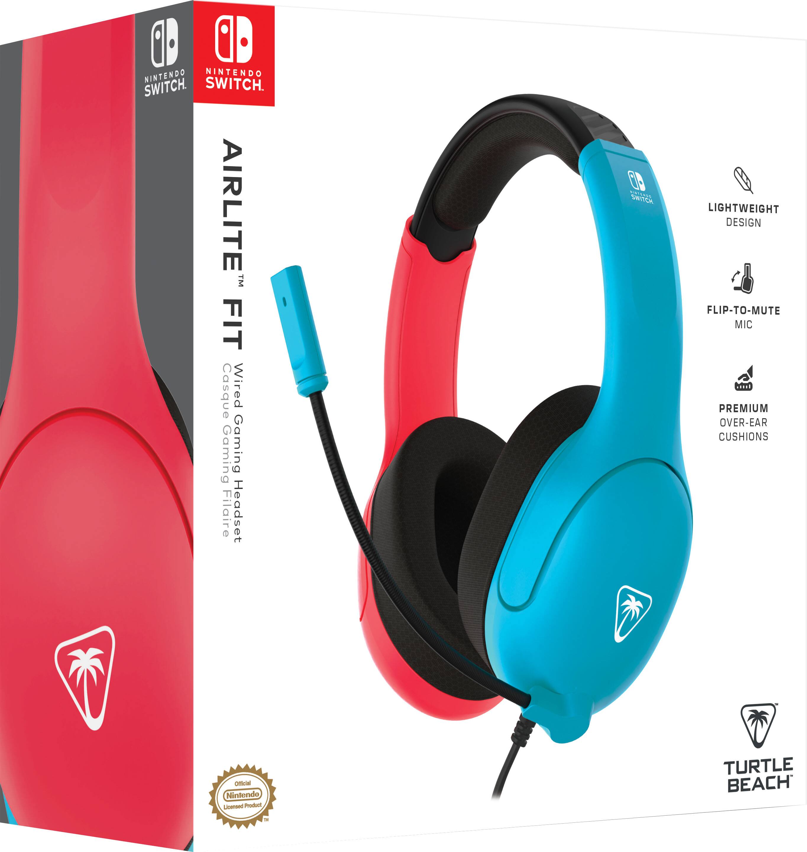 Nintendo Switch AirLite Fit Wired Gaming Headset with Flip-to-Mute Mic and Premium Over-Ear Cushions.