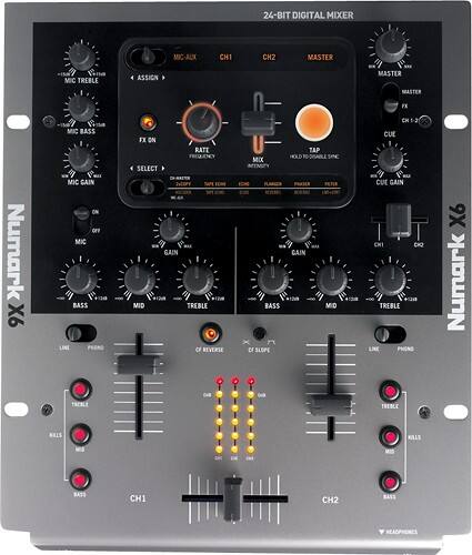 Front Standard. Numark - Refurbished 2-Channel Scratch Mixer - Black/Silver.