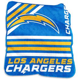 Logo Brands - Los Angeles Chargers 50'' x 60'' Plush Raschel Throw - Multicolor