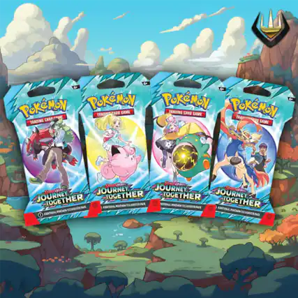 Sure, here is the corrected and grouped text from the image:
---
**Pokémon Trading Card Game**
**Journey Together**
**Additional Pokémon TCG Booster Pack**
---
**Pokémon Trading Card Game**
**Journey Together**
**Additional Pokémon TCG Booster Pack**
---
**Pokémon Trading Card Game**
**Journey Together**
**Additional Pokémon TCG Booster Pack**
---
**Pokémon Trading Card Game**
**Journey Together**
**Additional Pokémon TCG Booster Pack**
---