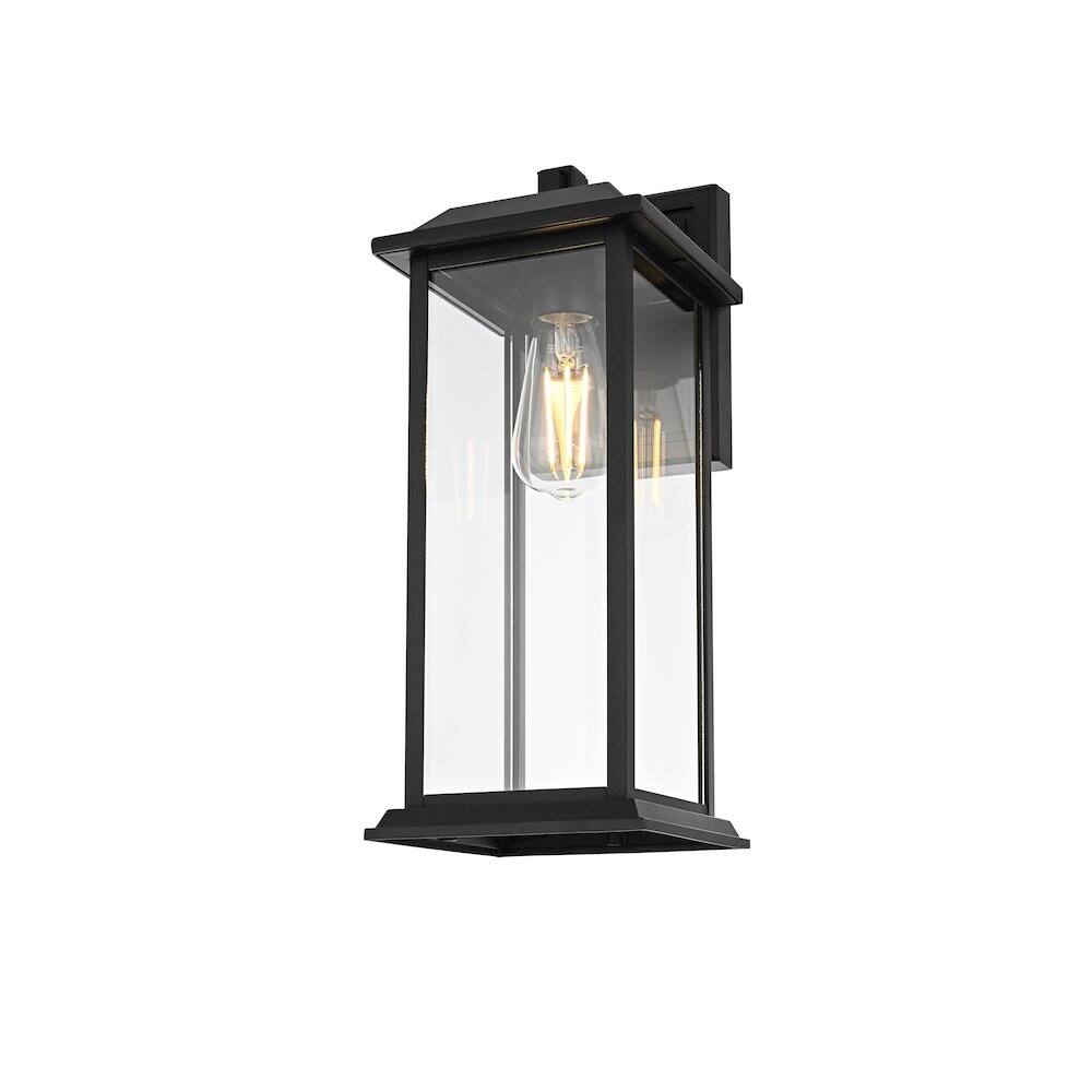 Left. Elegant Lighting - Araceli 17 inch Outdoor Wall sconce in Black - Black And Clear.