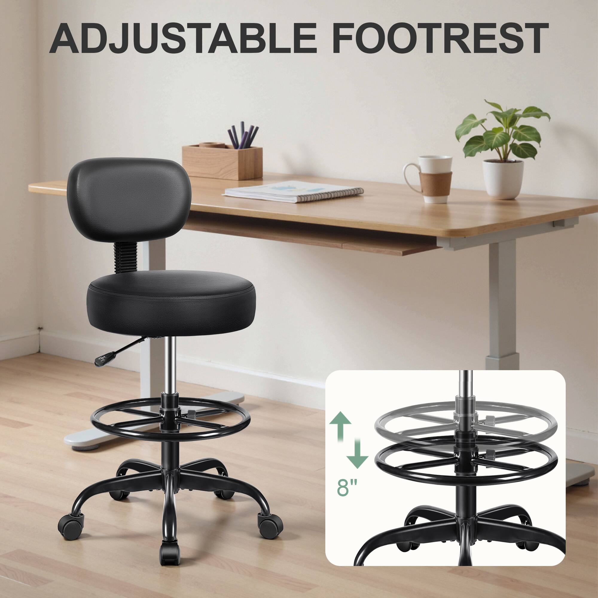 ADJUSTABLE FOOTREST  
8"