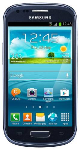 Front Standard. Verizon Wireless Prepaid - Samsung Galaxy S III Mini 4G LTE No-Contract Cell Phone - Blue.