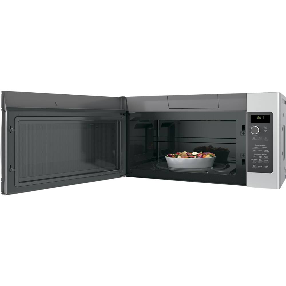 Alt View 11. GE Profile - 2.1 cu. ft. Sensor Over-the-Range Microwave - Stainless Steel.
