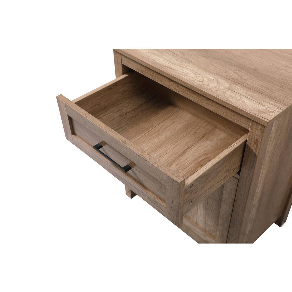 Alt View 9. Elegant Kitchen and Bath - 24 Inch Wide Bathroom Storage Freestanding Cabinet In Natural Oak - Natural Oak.