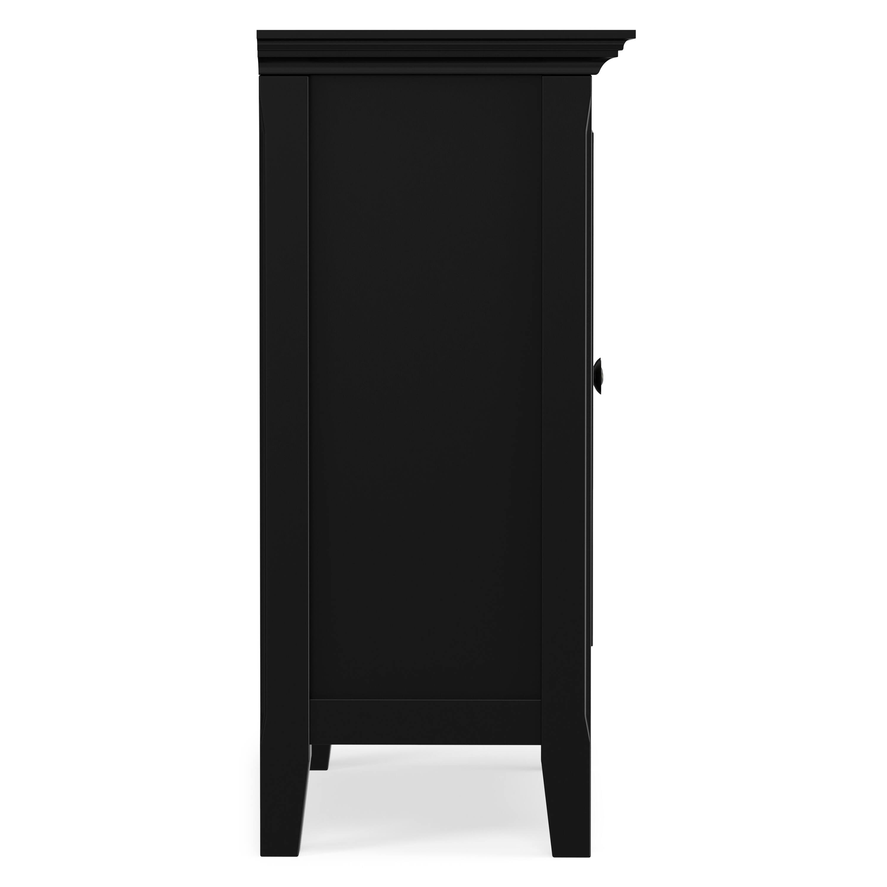 Alt View 2. Simpli Home - Simpli Home Amherst 32 inch Wide Solid Wood Transitional Low Storage Cabinet - Black.