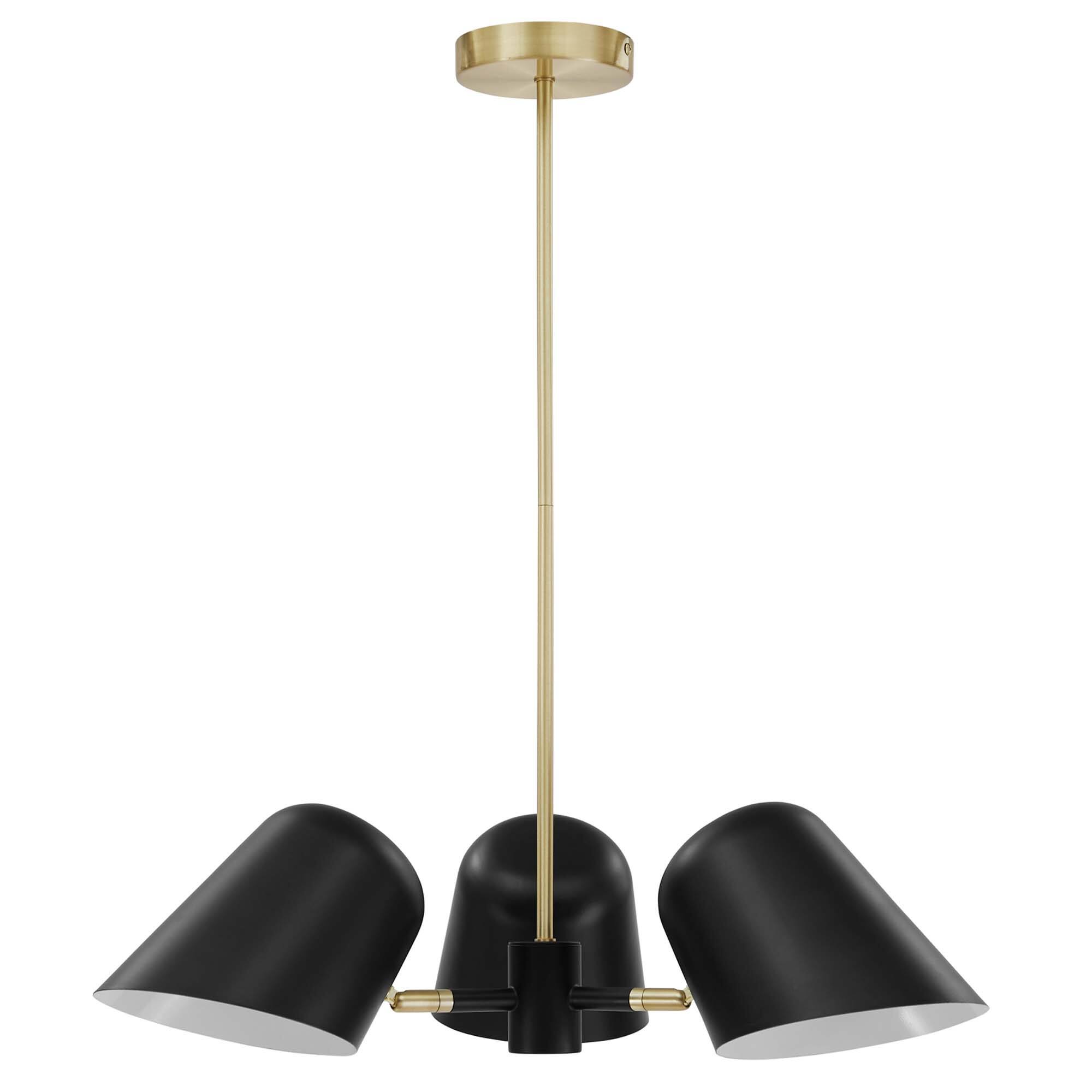 Alt View 2. Modway - Briana 3-Light Pendant Light by Modway - Black.