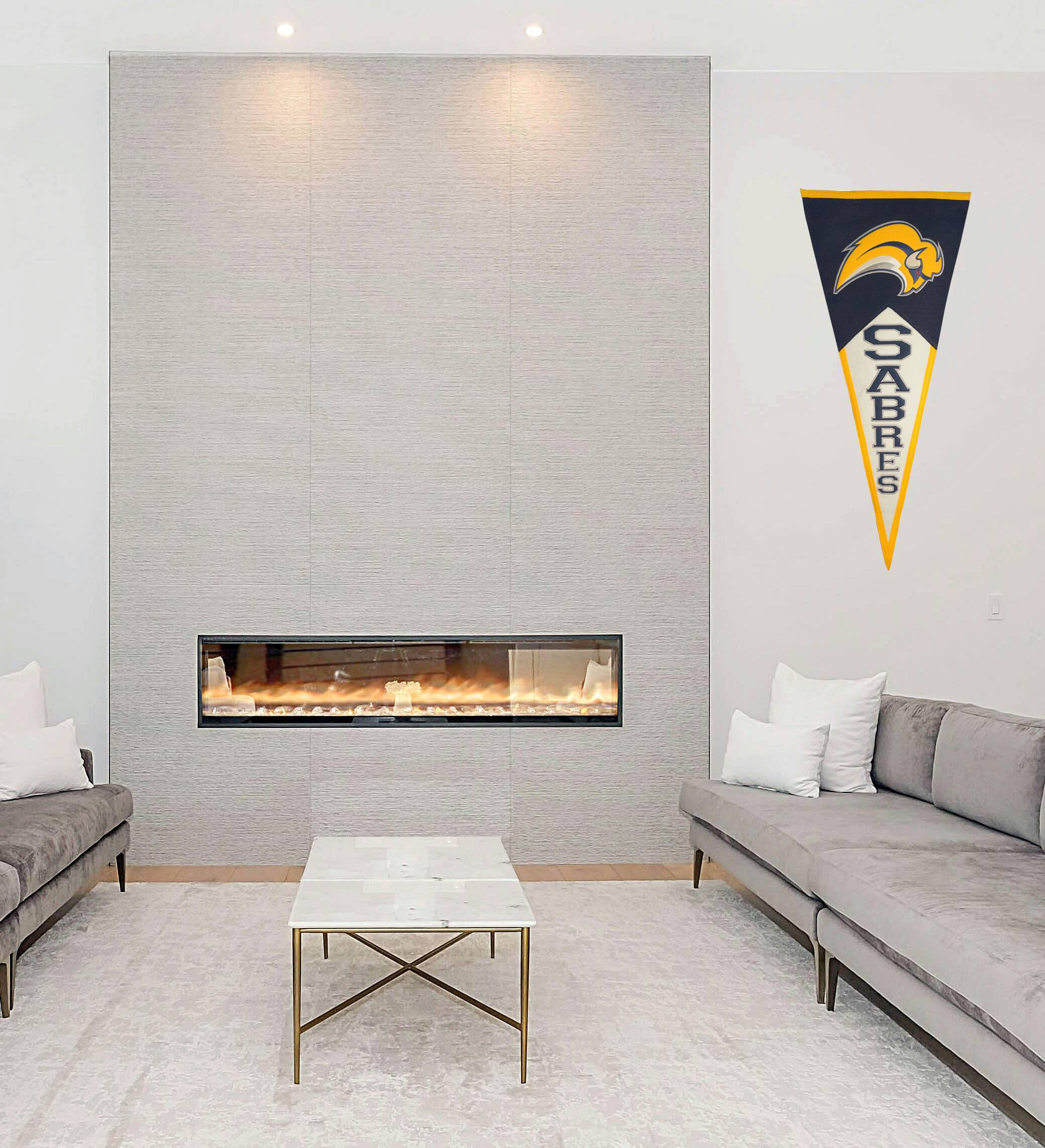 Alt View 6. Winning Streak Sports - Buffalo Sabres NHL GIANT SIZE Pennant 17x40 Wool Pennant - Multi.