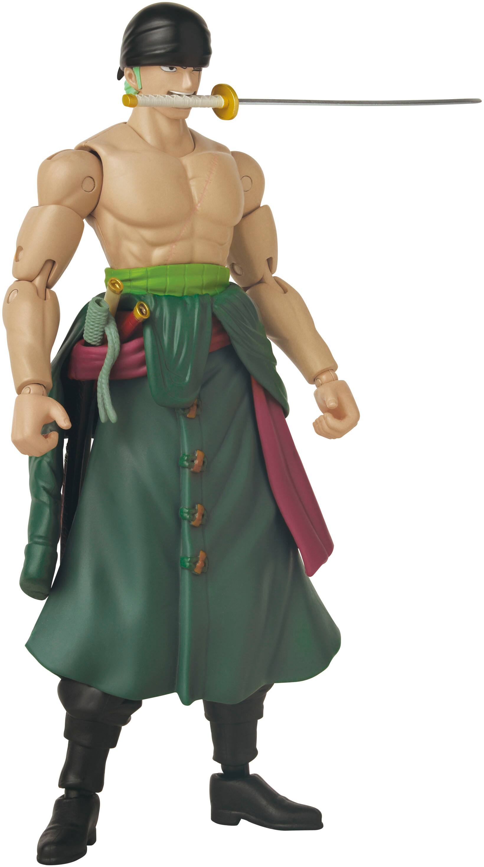 Left. Bandai - Roronoa Zoro Three Sword Style - One Piece - Anime Heroes 6.5" Figure.