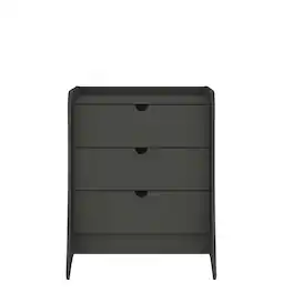 Manhattan Comfort - Coney Mid-Century Modern 28" Nightstand - Charcoal Gray