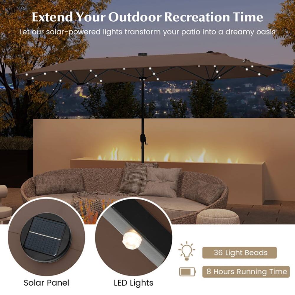 Extend Your Outdoor Recreation Time  
Let our solar-powered lights transform your patio into a dreamy oasis  

36 Light Beads  
Solar Panel  
LED Lights  
8 Hours Running Time