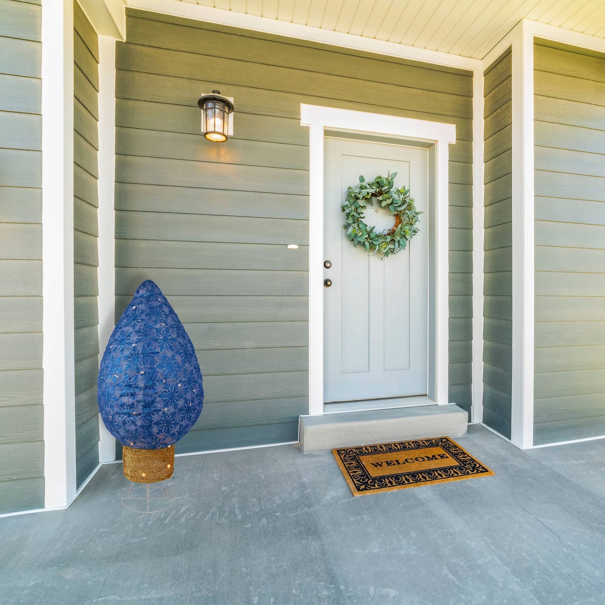 Alt View 3. Northlight - LED Lighted Retro Light Bulb Outdoor Christmas Decoration - 32" - Blue - Blue.