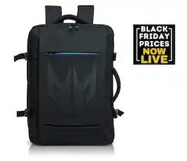 Acer - Predator Robust Backpack - Fits 18" Laptop Expandable 30L Water-Repellent Anti-Theft Pocket Chest Strap - Black