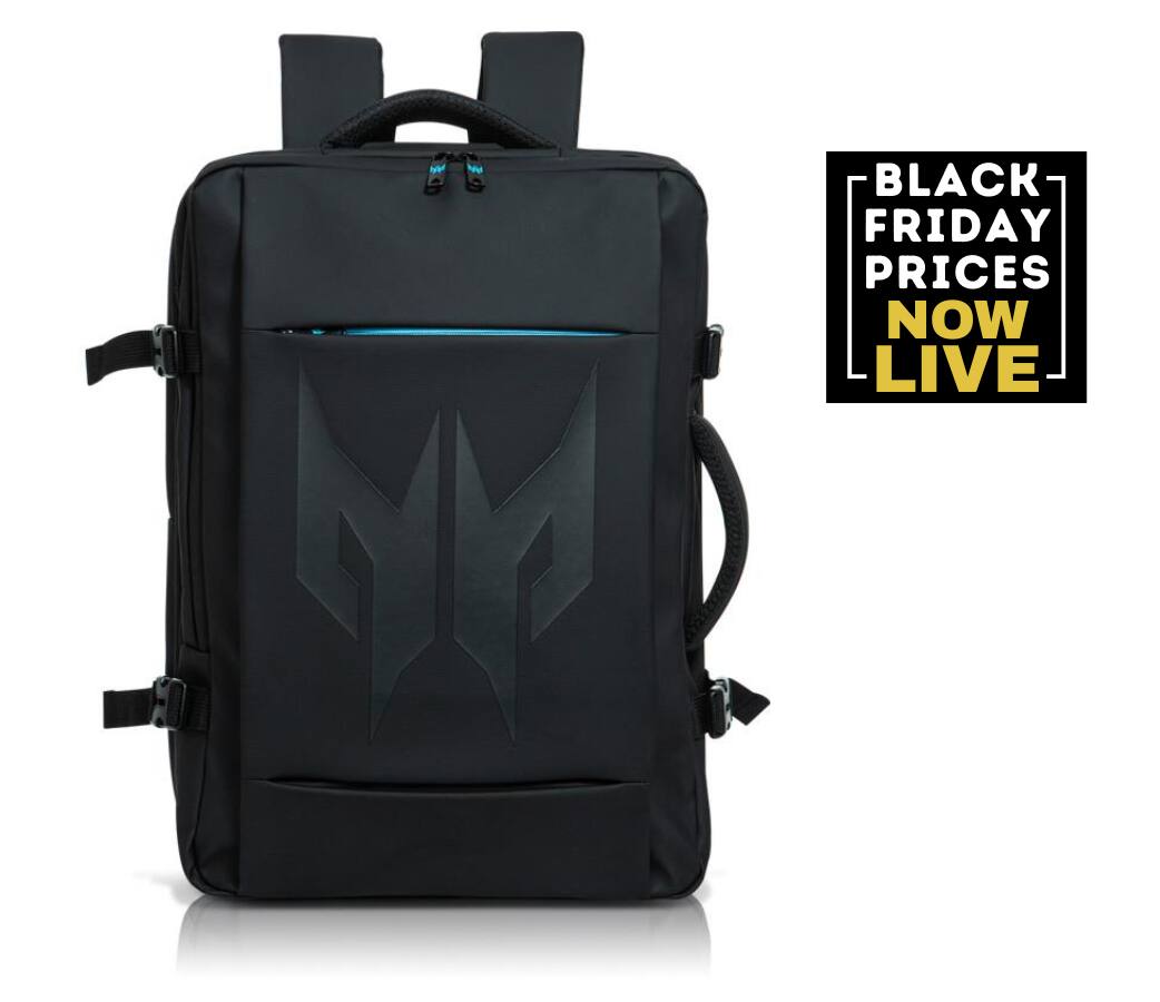 Acer - Predator Robust Backpack - Fits 18" Laptop Expandable 30L Water-Repellent Anti-Theft Pocket Chest Strap - Black