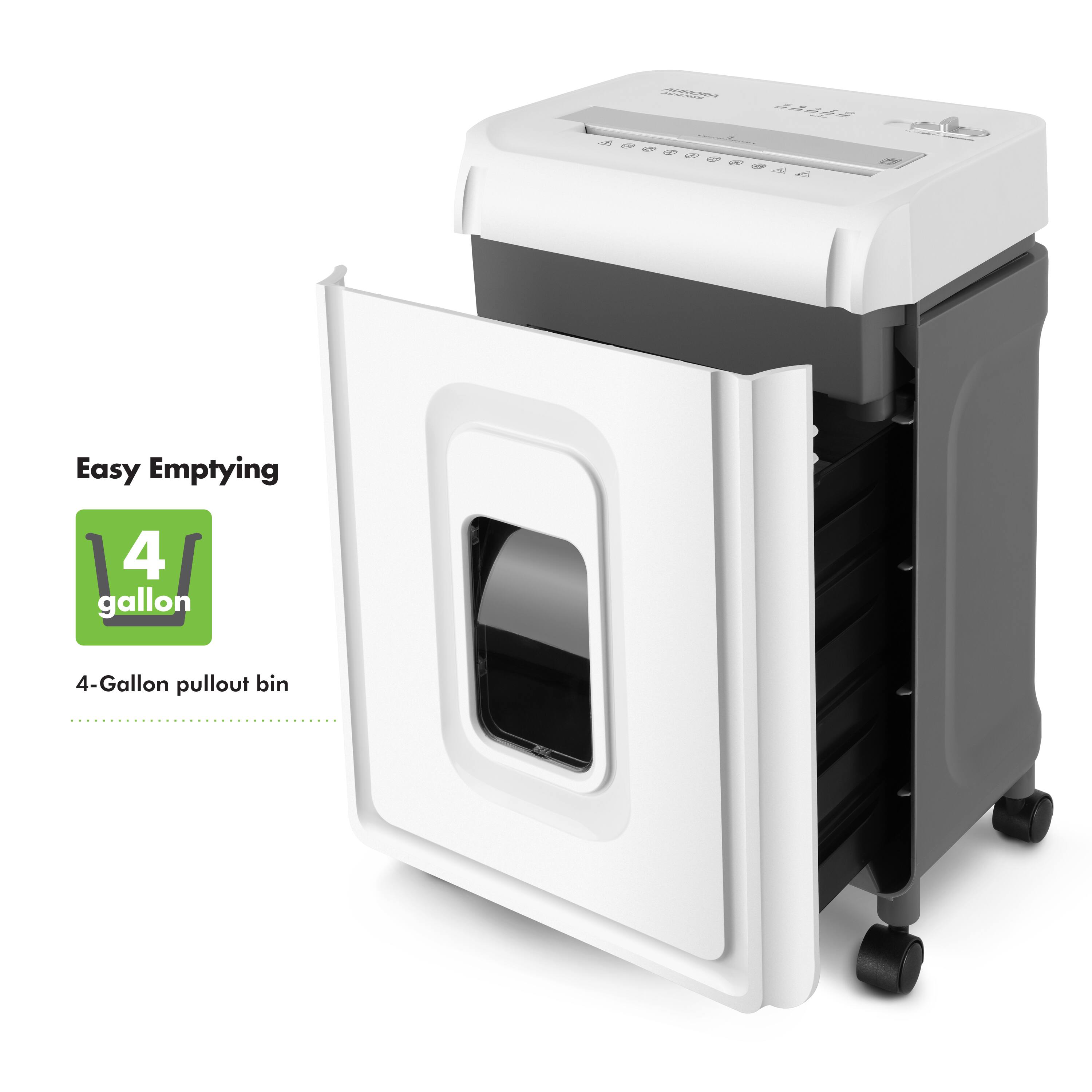 Easy Emptying  
4 gallon  
4-Gallon pullout bin
