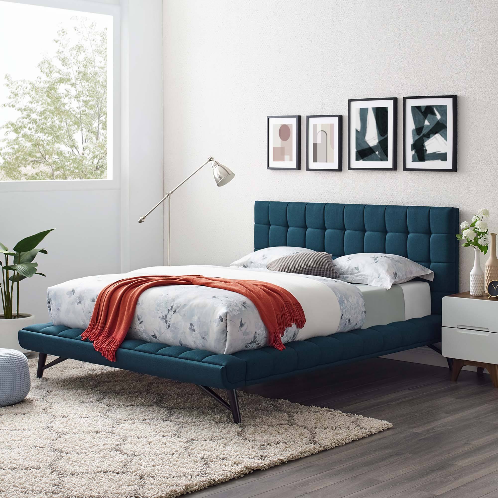 Alt View 2. Modway - Margo Wood Queen Platform Bed Frame - Gray.