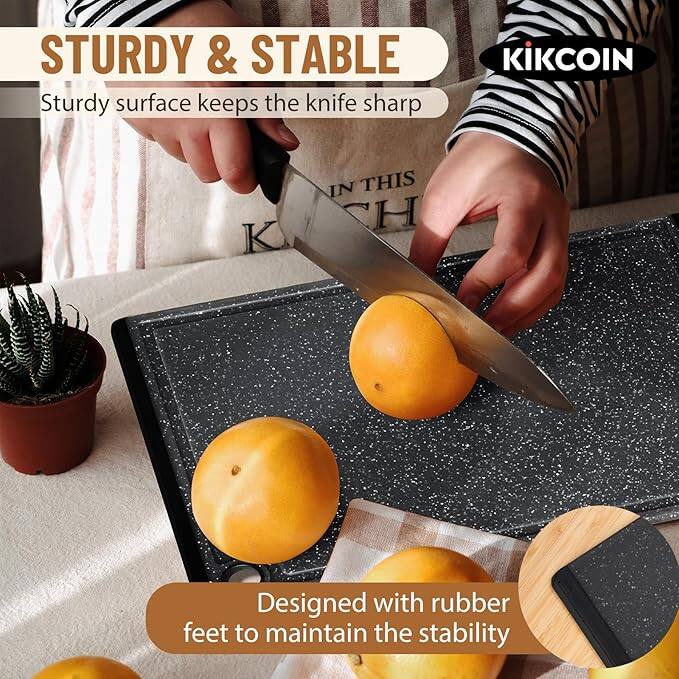 STURDY & STABLE  
Sturdy surface keeps the knife sharp  

Designed with rubber feet to maintain the stability  

KIKCOIN