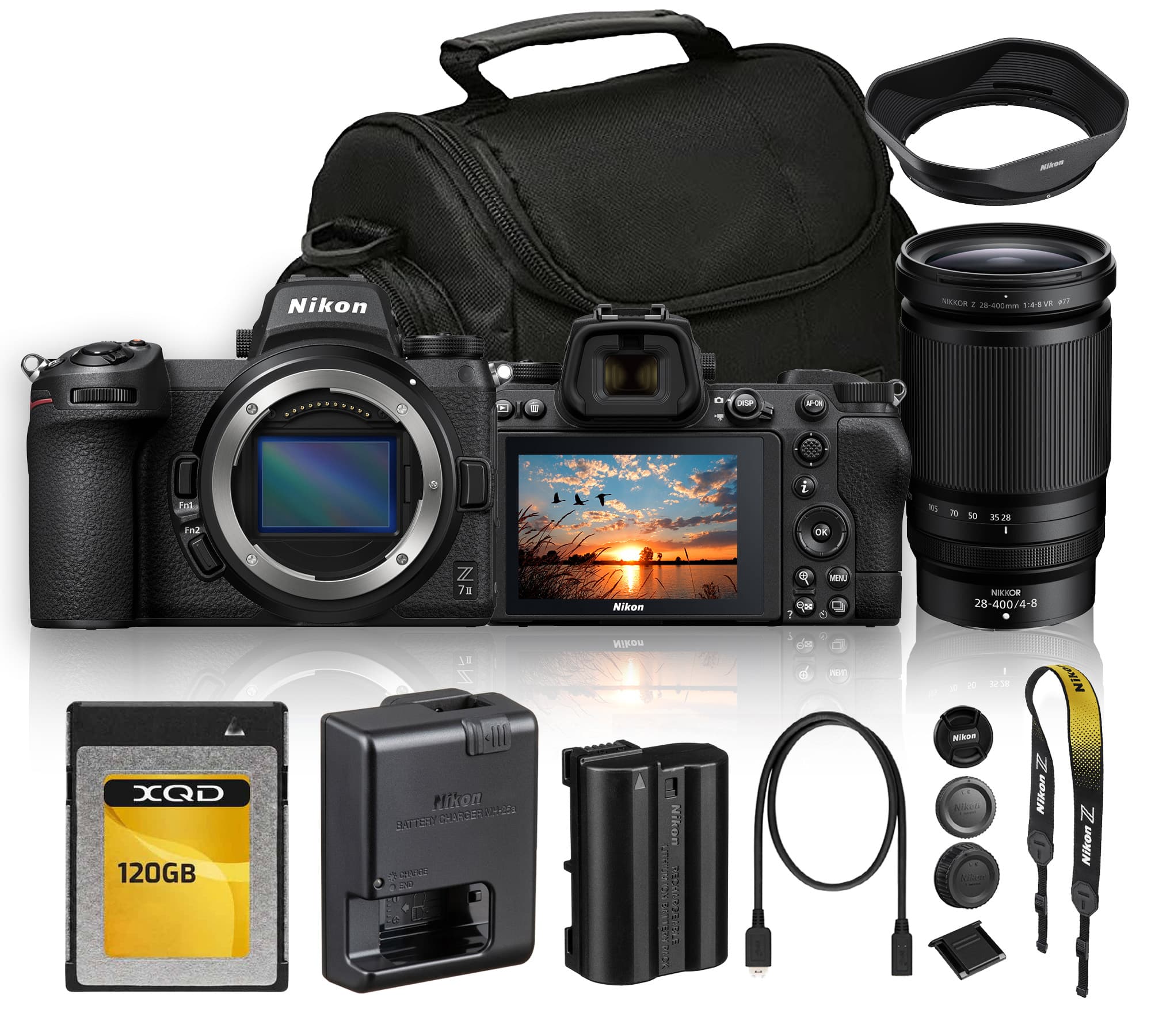 Nikon - Z7 II Mirrorless Camera With NIKKOR Z 28-400mm f/4-8 VR Lens + 120GB XQD Memory Card + Camera Bag - Black price history on PriceWatchPro