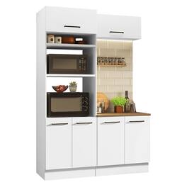 Madesa - Hazel Kitchen Storage Set with Pantry Cabinet Base Cabinet and Wall Cupboard 59"L - White