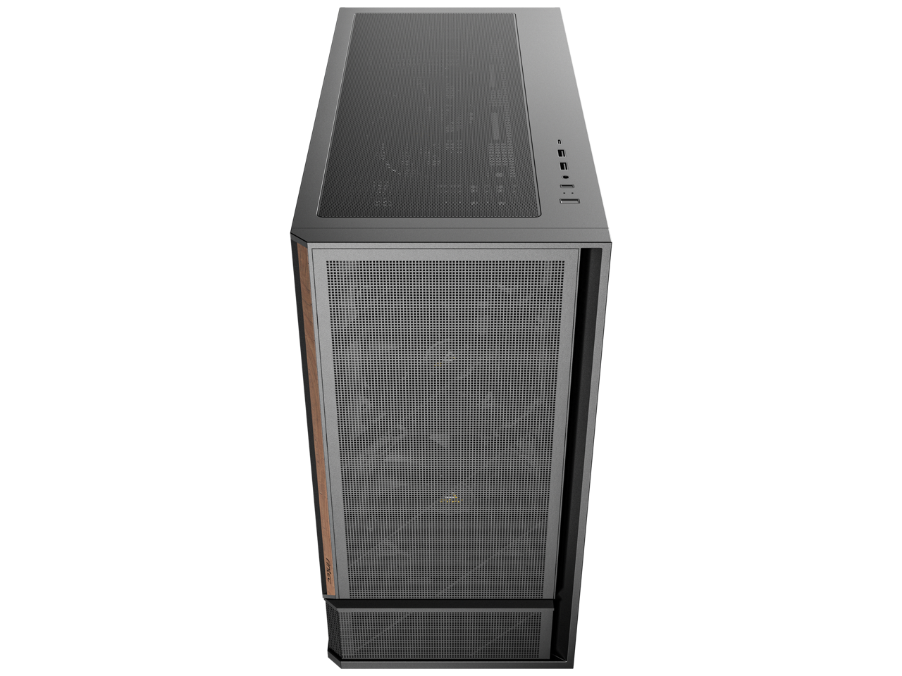 Alt View 10. Antec - Antec P30 AIR, 3+2 PWM Fans, Metal Mesh & Wood, 360mm Radiator Support, Type-C 3.2 Gen 2 ATX Case - Black.