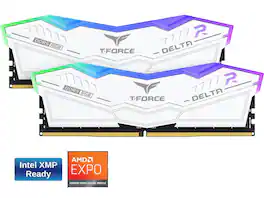 Team Group - 16GB (2 x 8GB) 288-Pin PC RAM DDR5 6000 (PC5 48000) Memory Model FF4D516G6000HC38ADC01 - White