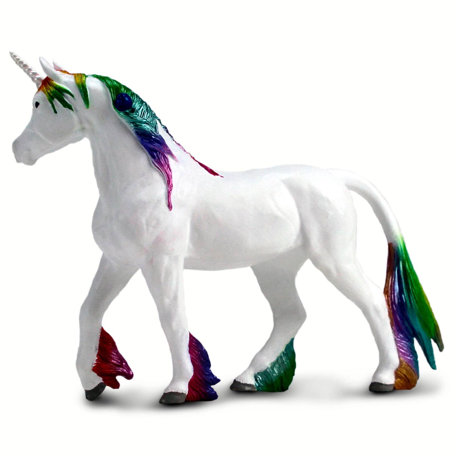 Angle. Safari Ltd. - Rainbow Unicorn Toy Figurine.