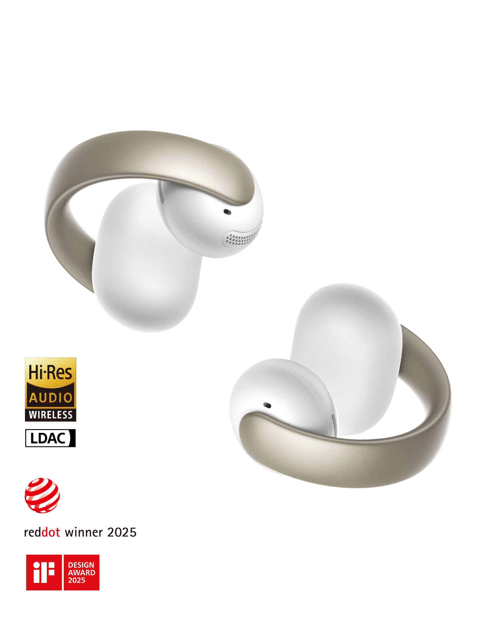 Soundcore - by Anker AeroClip Open-Ear Clip-On Earbud Headphones - Champagne Mist