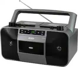 Jensen - MCR-1500 Portable Stereo CD Player and Dual-Deck Cassette Player/Recorder with AM/FM Radio - Gray