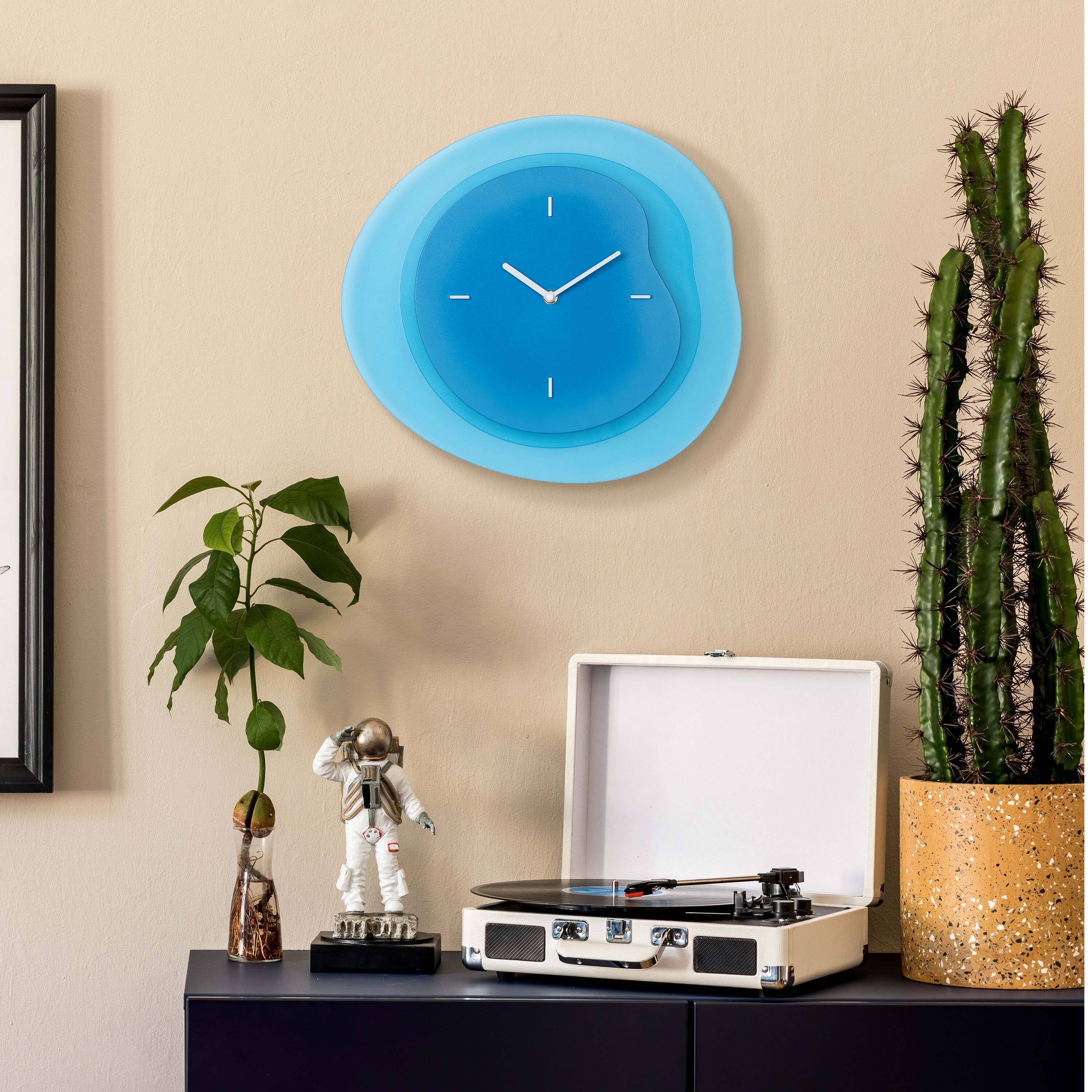 Alt View 1. La Crosse Clock Co. - 15.2 Inch Drift Analog Quartz Wall Clock - Blue.