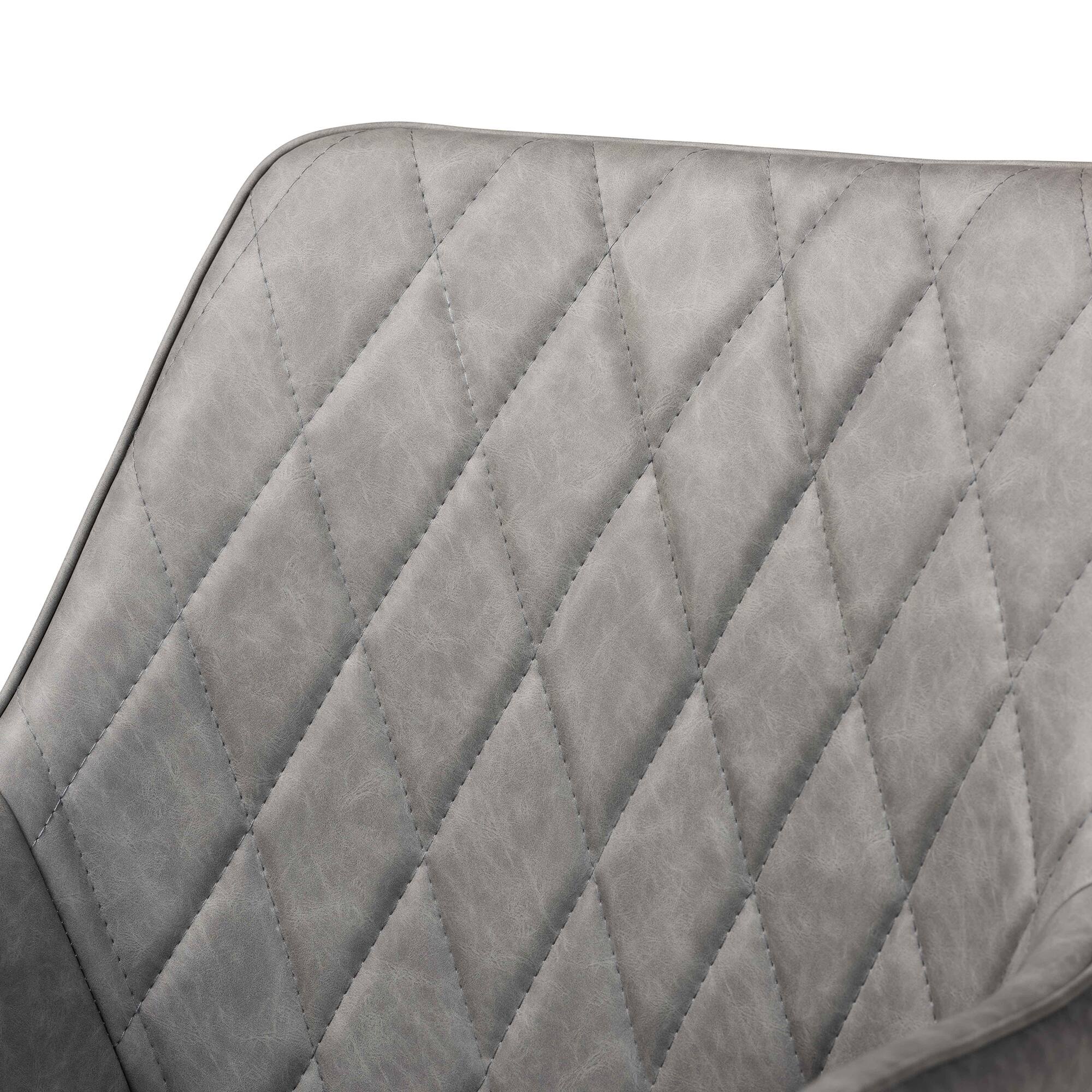 Left. Baxton Studio - Astrid Mid-Century Contemporary Faux Leather Upholstered and Metal 4-Piece Dining Chair Set - Grey/Black.